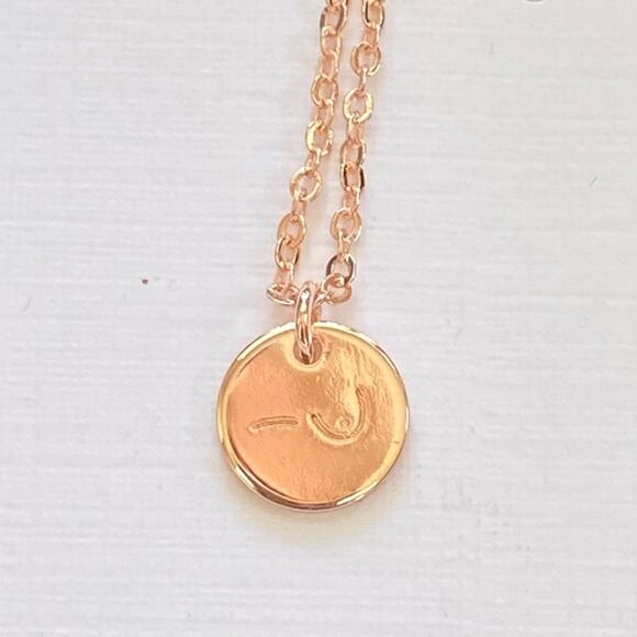 Delicate Rose Gold Tone Just One Breast Cancer Mastectomy Pendant Necklace NWT - Picture 5 of 12
